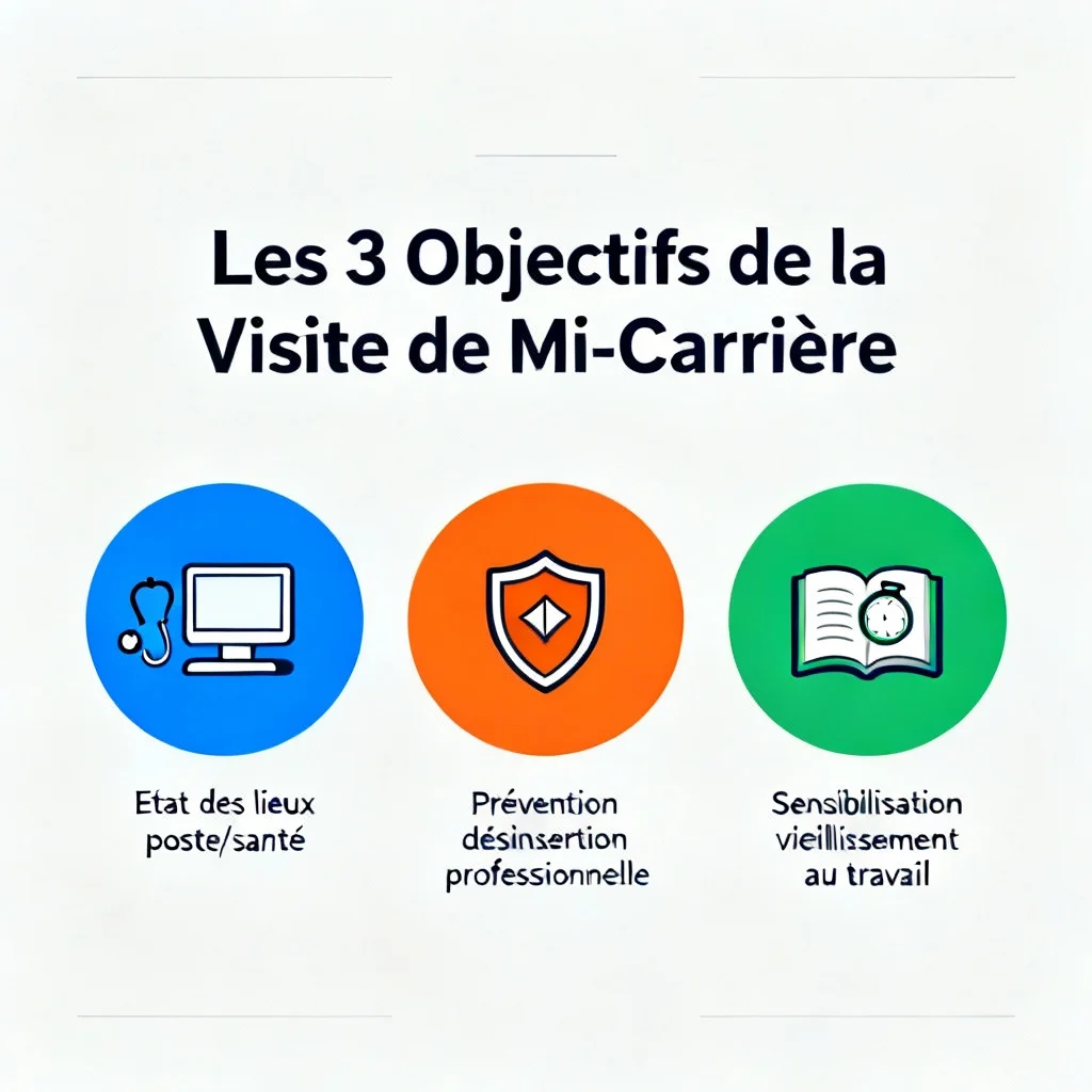 Trois objectifs visite médicale mi-carrière 45 ans prévention désinsertion professionnelle employeur Paris